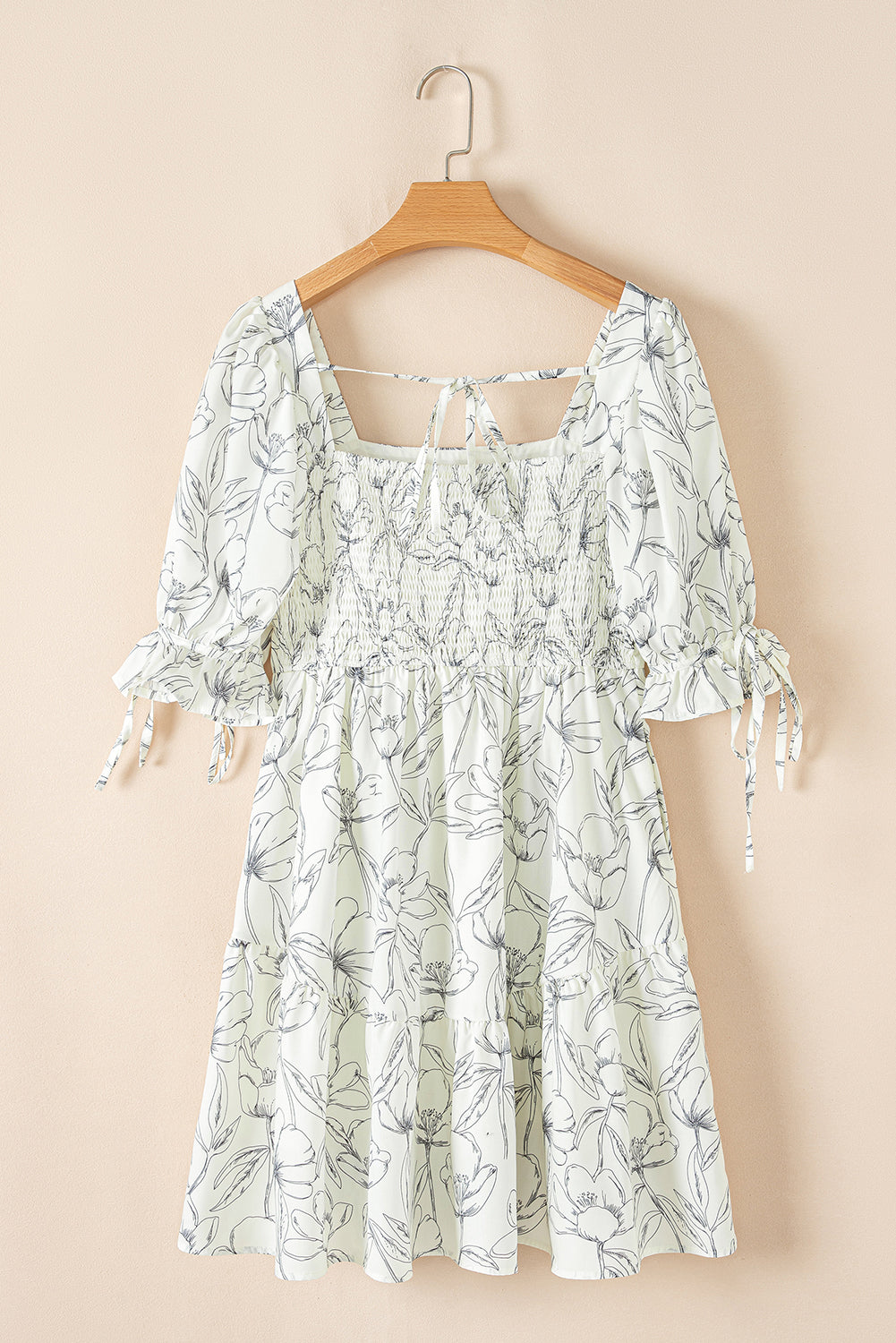 Floral Print Puff Sleeve Mini Dress