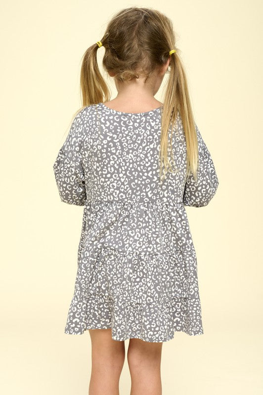 Animal Printed Loose-Fit Babydoll Dress