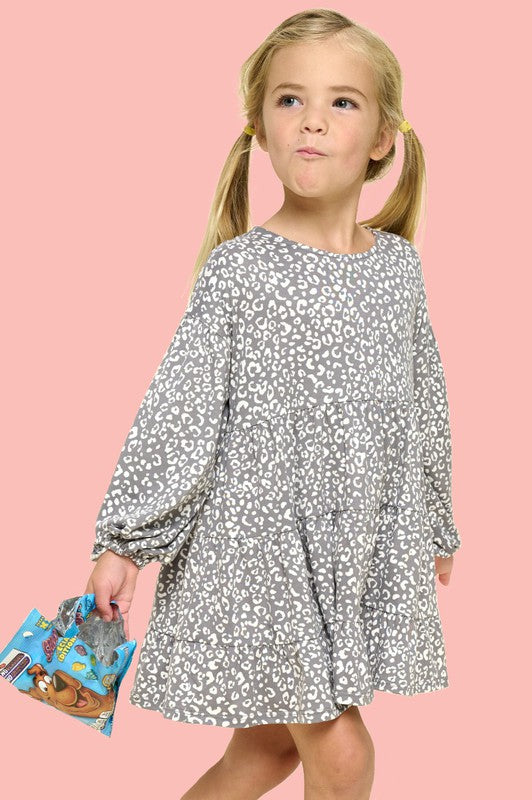 Animal Printed Loose-Fit Babydoll Dress