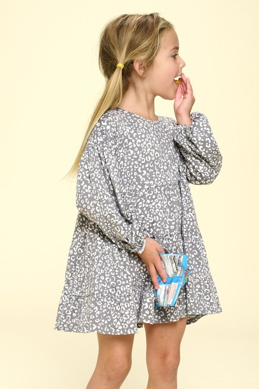 Animal Printed Loose-Fit Babydoll Dress