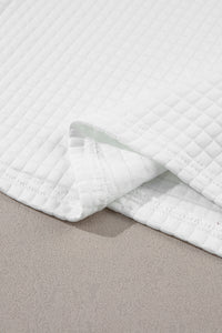 Rose Red Lattice Textured Cropped Tee and Jogger Pants Set