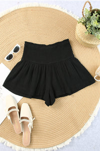 Smocked High Waist Plus Crinkle Shorts
