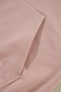 Solid Color Rivet Stud Raglan Sleeve Hoodie with Pocket