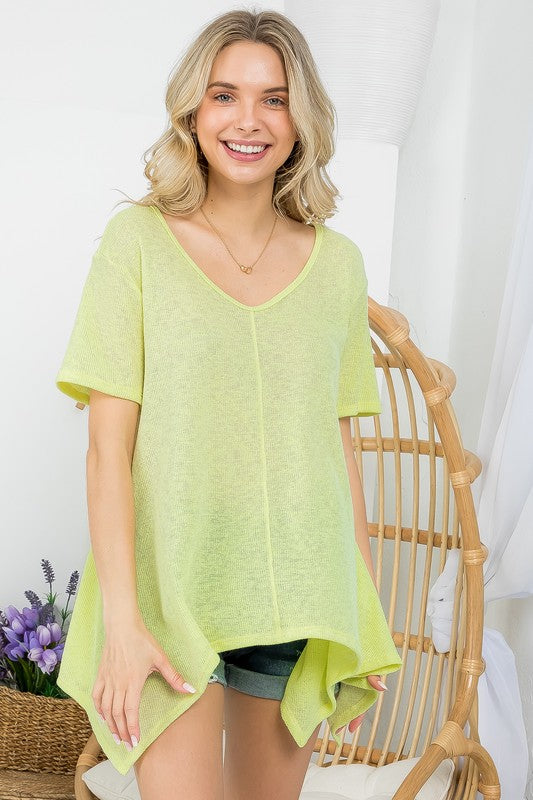 PLUS SOLID LOW GAUGE TUNIC TOP