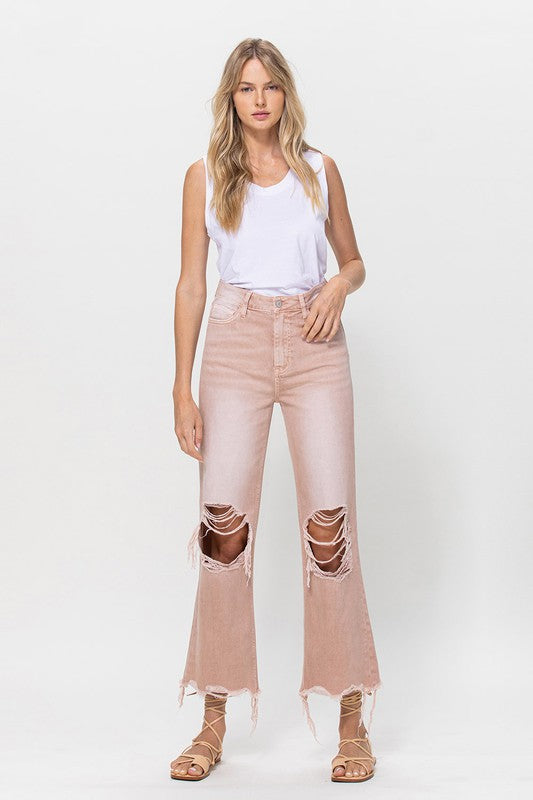 90's Vintage Crop Flare Jeans