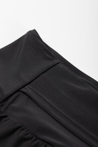 Black Pocketed Wide Waistband Swim Shorts