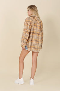 Plaid shacket with pockets