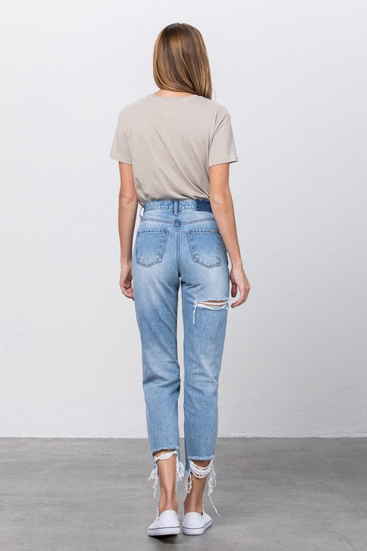 HIGH WAIST TAPERED JEANS