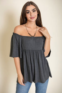 Solid Square Neck Babydoll Tunic