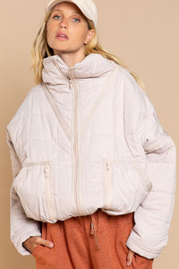 Quilted With Zipper Closure Jacket