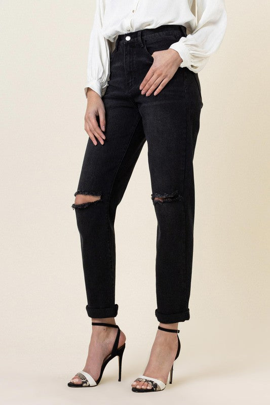 High Waisted Boyfriend Jeans