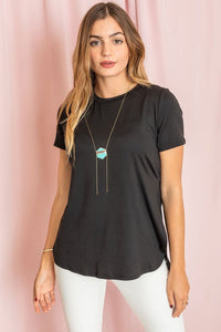 Solid Side Slit High Low Tunic