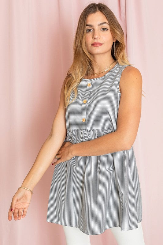 Chambray Baby Doll Tunic