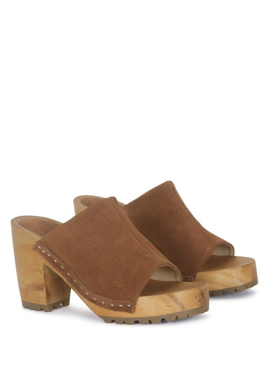 JARRAH SUEDE SLIDE CLOGS