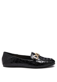 LONDON RAG CROC TEXTURED METAL SHOW DETAIL LOAFERS