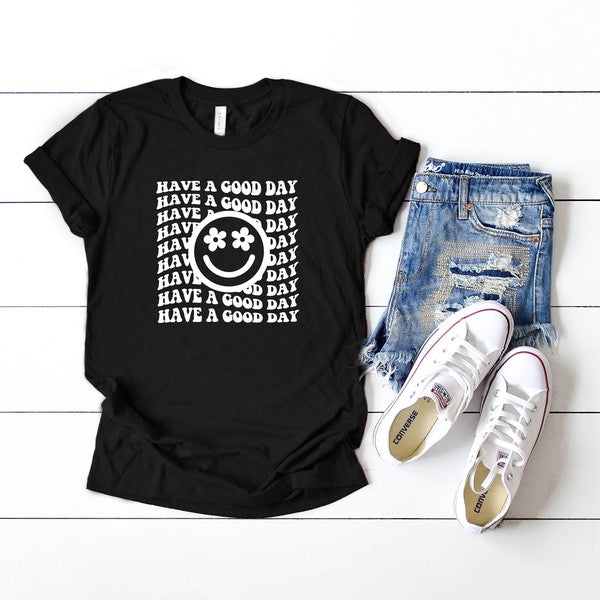 Have A Good Day Star Smiley Face Short Sleeve