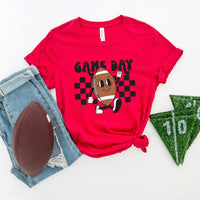 Football Game Day Checkered Short Sleeve Tee