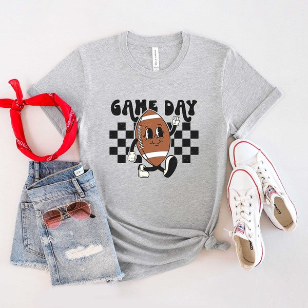 Football Game Day Checkered Short Sleeve Tee