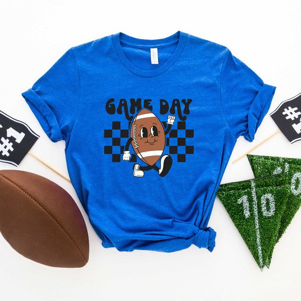 Football Game Day Checkered Short Sleeve Tee