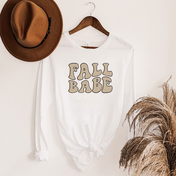 Retro Fall Babe Wavy Long Sleeve Graphic Tee