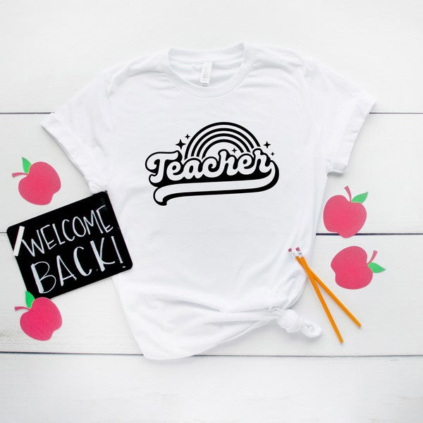 Teacher Rainbow Short Sleeve Graphic Tee