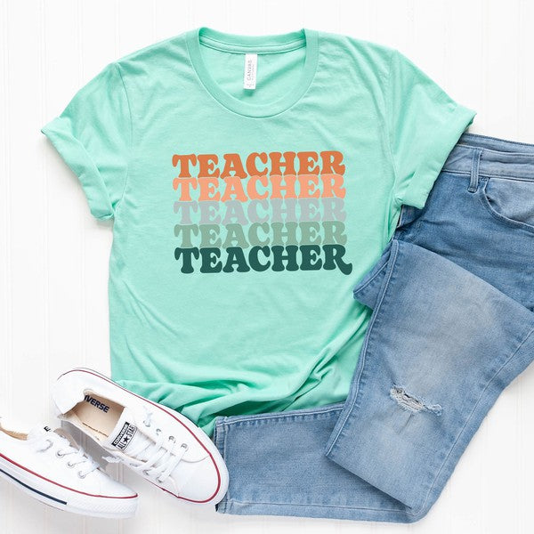 Stacked Teacher Short Sleeve Graphic Tee