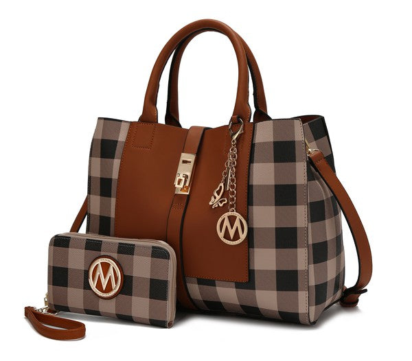 MKF Collection Yola Checkered Satchel bag by Mia k