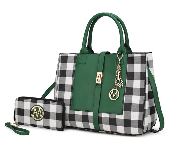 MKF Collection Yola Checkered Satchel bag by Mia k