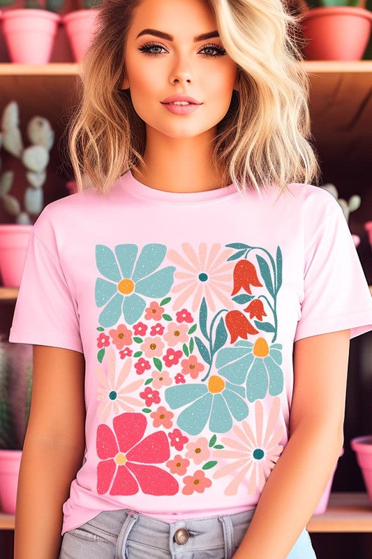 Boho Abstract Floral  Graphic T Shirts