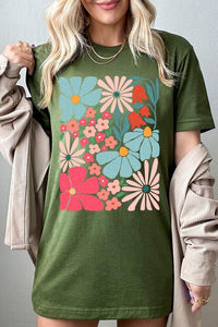 Boho Abstract Floral  Graphic T Shirts