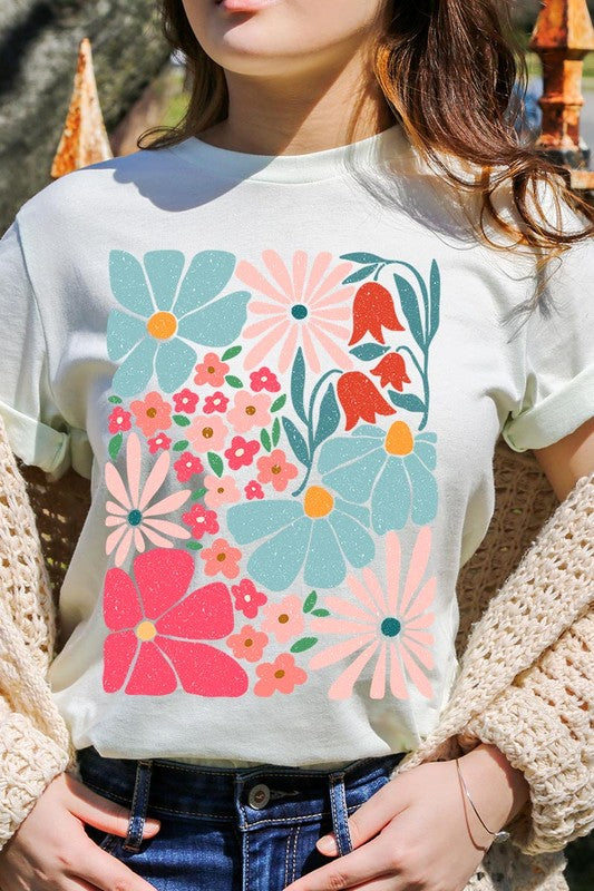 Boho Abstract Floral  Graphic T Shirts