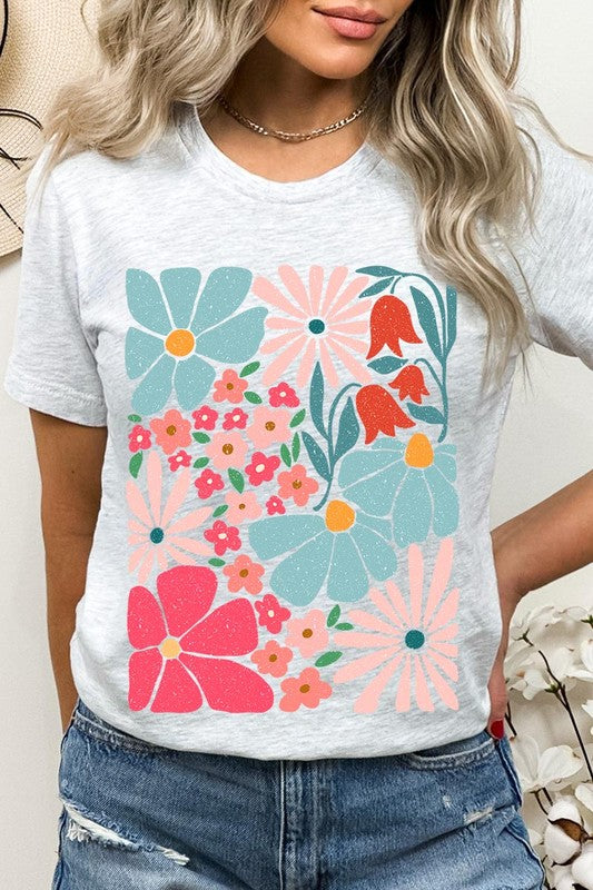 Boho Abstract Floral  Graphic T Shirts