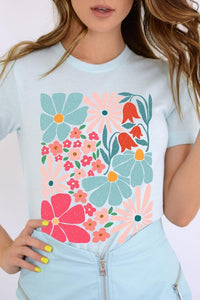 Boho Abstract Floral  Graphic T Shirts