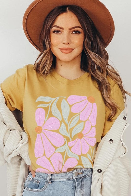 Boho Abstract Floral  Graphic T Shirts