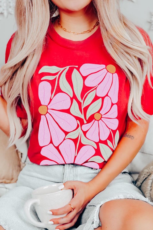 Boho Abstract Floral  Graphic T Shirts