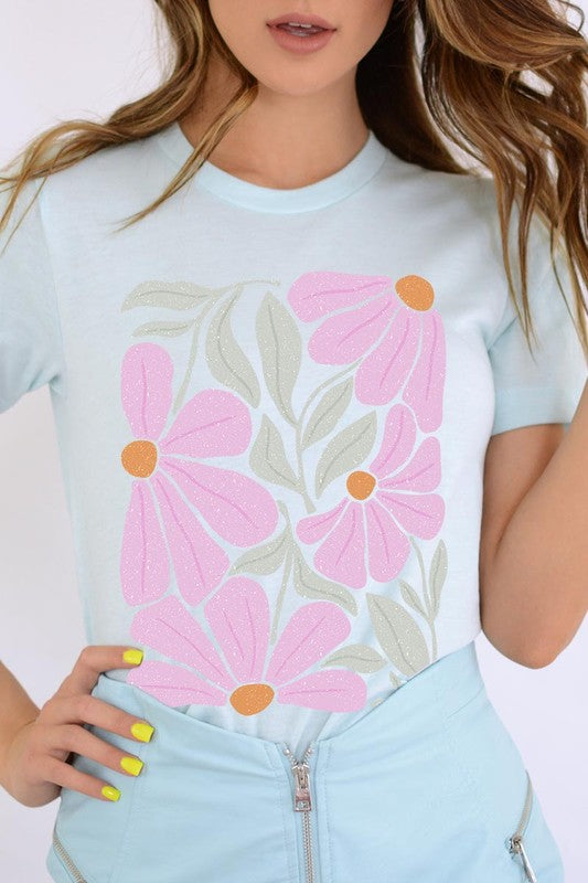 Boho Abstract Floral  Graphic T Shirts