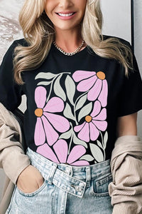 Boho Abstract Floral  Graphic T Shirts