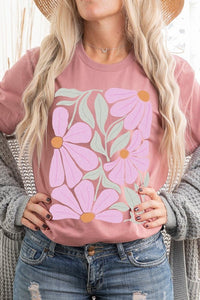 Boho Abstract Floral  Graphic T Shirts