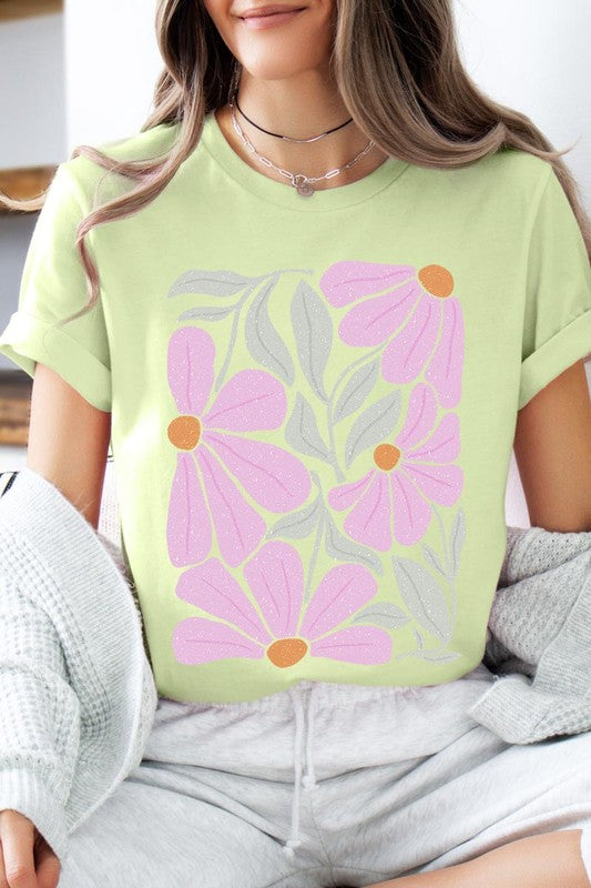 Boho Abstract Floral  Graphic T Shirts