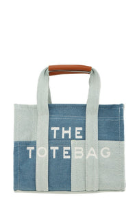 The Medium Denim Crossbody Tote Bag