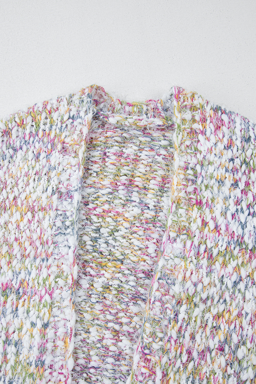 Yellow Multicolor Confetti Open Front Knit Cardigan