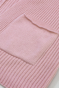 Pink Oversized Fold Over Sleeve Sweater Cardigan