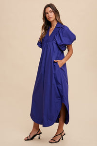 Annie Wear Smocked Puff Sleeve Midi Dress