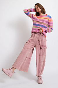 Feeling Good wide leg terry knit pants