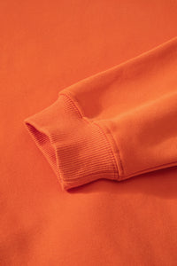 Russet Orange Solid Fleece Lined Drop Shoulder Terry Sweatshirt