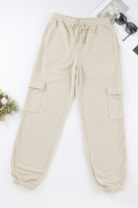 Gray Waffle Texture Cargo Pocket Jogger Pants