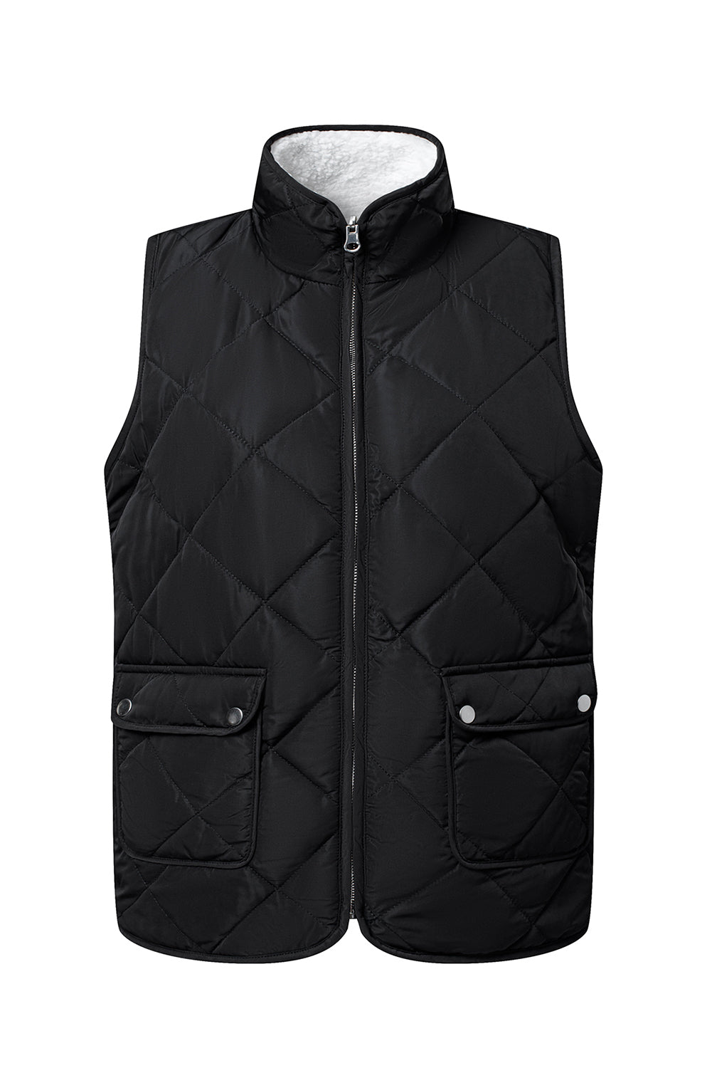 Pink Fleece Lined Quilted Vest Coats