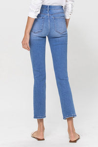 High Rise Stretch Crop Slim Straight