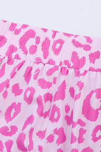 Pink Leopard High Waisted Athletic Shorts