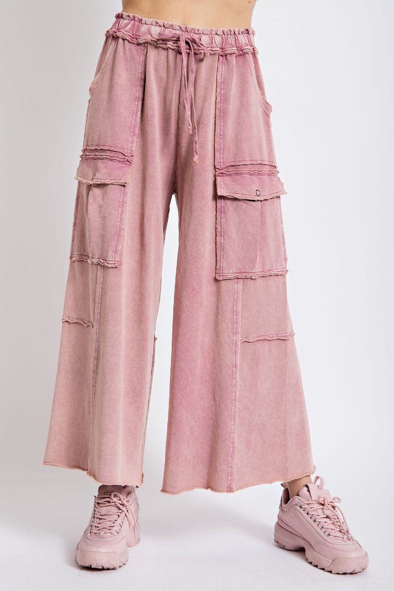 Feeling Good wide leg terry knit pants